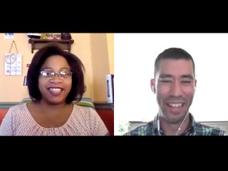 expert Zoraima Rosario-Rolón chats with Sesame Street trainer Antonio Freitas