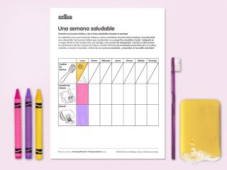Printable calendar to schedule teeth brushing.