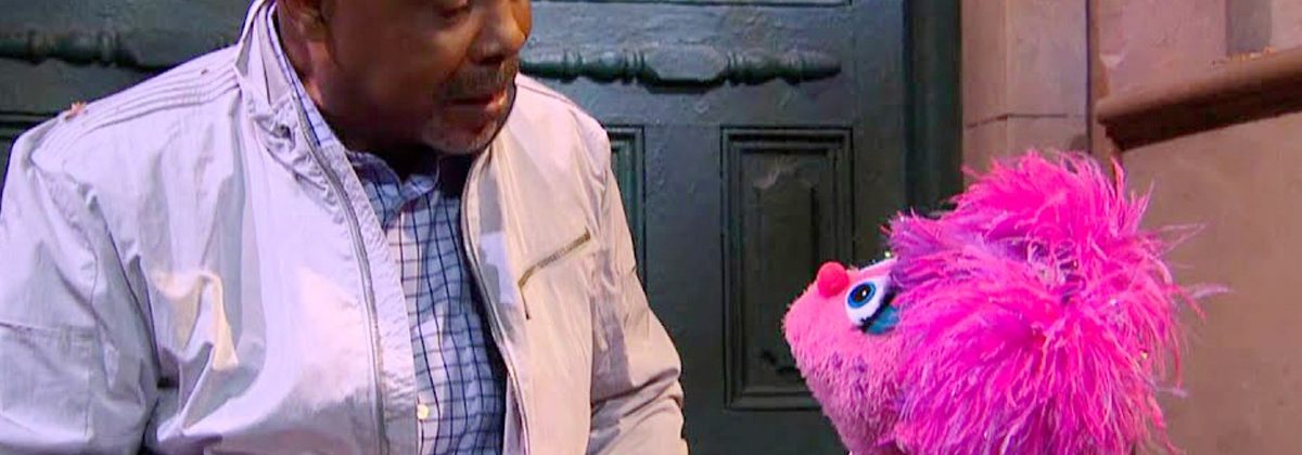 Abby talking to an adult.