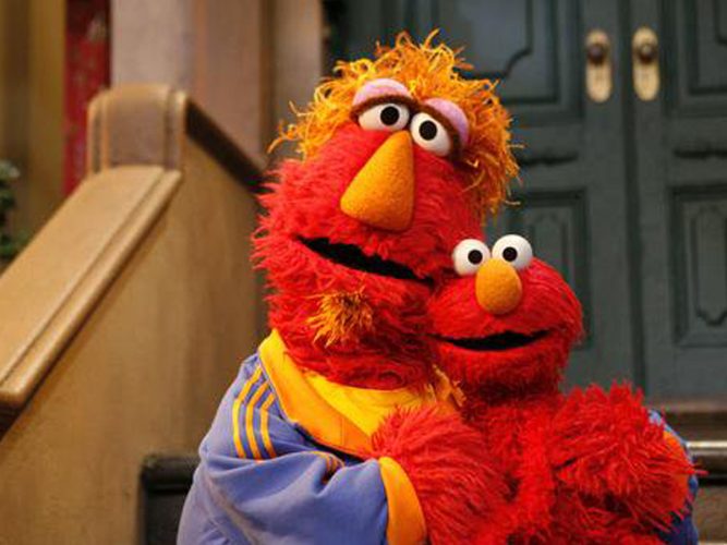 Elmo and his dad.