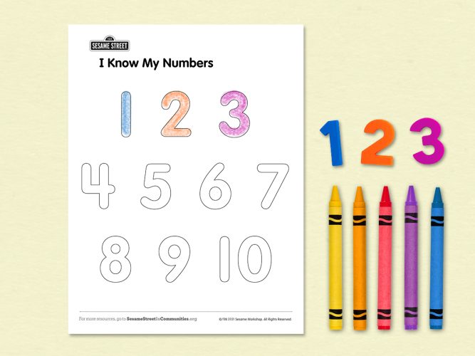 I Know My Numbers coloring page.