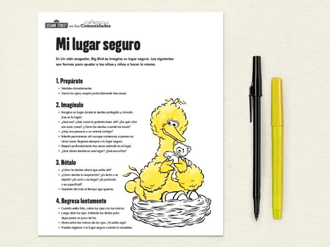 Printable with Big Bird in his nest.