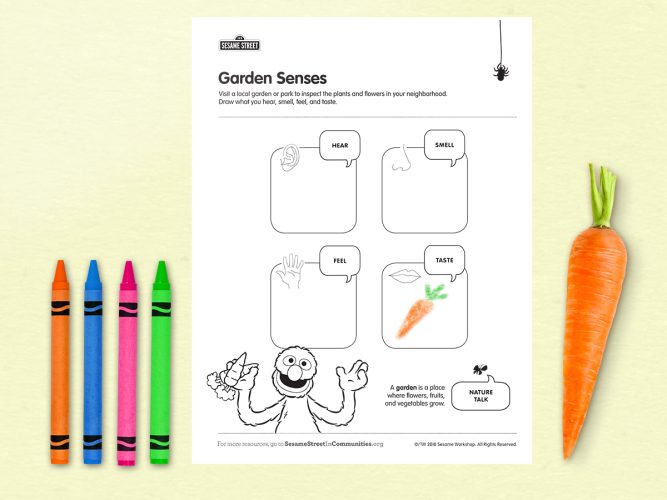 Garden Senses printable.