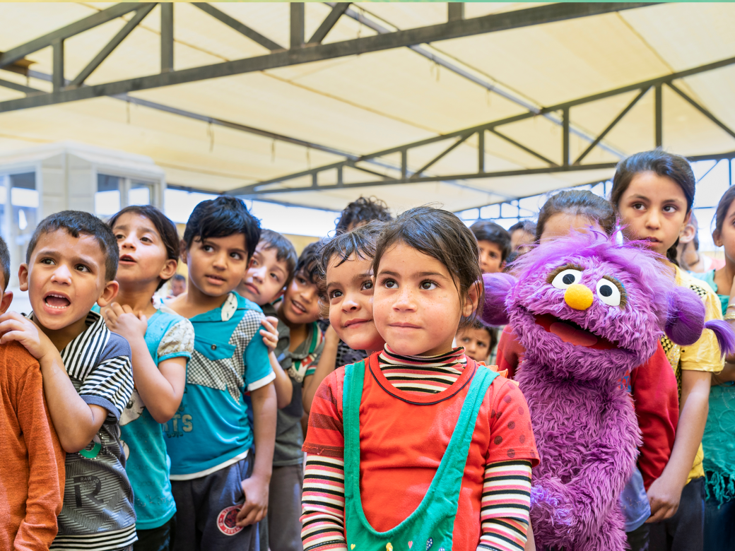 Basma with a group of children.