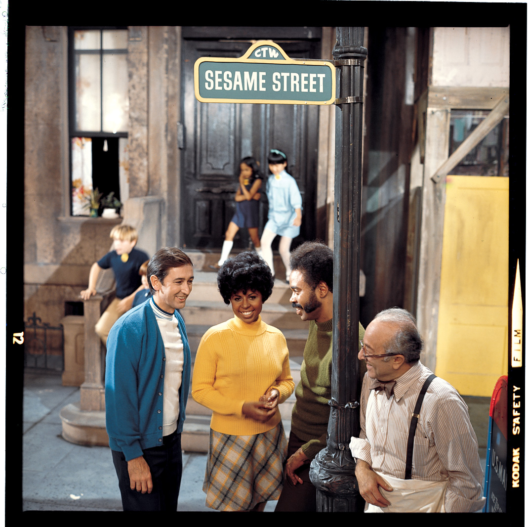 1969 Sesame Street Sign and Cast