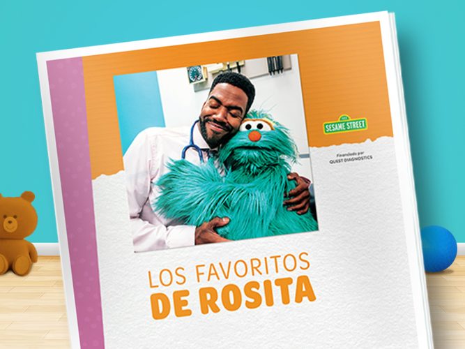 A storybook cover featuring Rosita hugging a doctor.