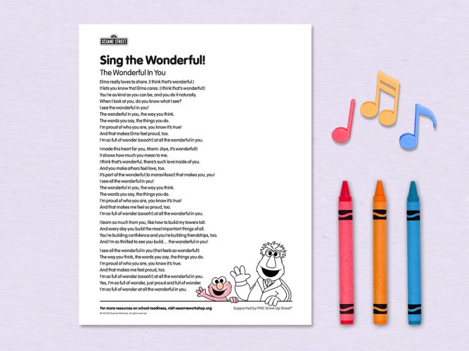 Sing the Wonderful Sing Along Printable
