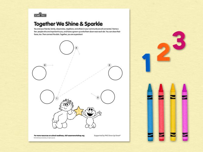 Together We Shine and Sparkle Coloring Sheet