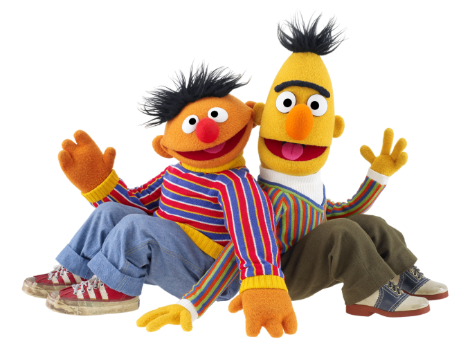 Bert and Ernie posing together