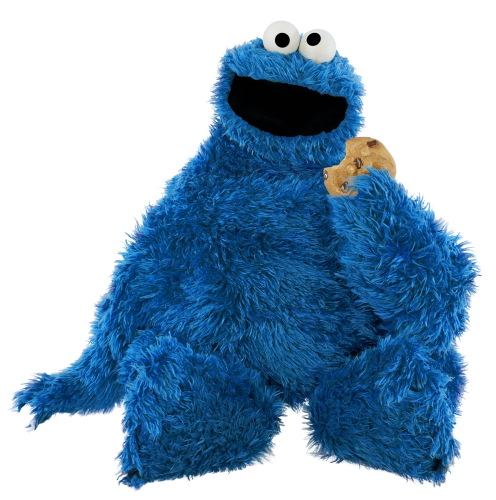 Cookie Monster and a cookie