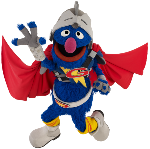 Super Grover waving