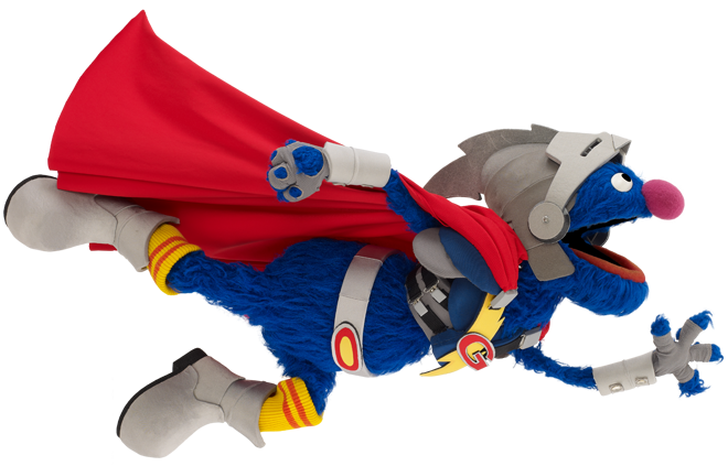 Super Grover flying