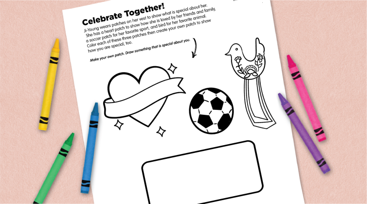 Celebrate Together activity page.