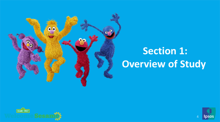 Ukraine Needs Assessment powerpoint slide with Muppets jumping excitedly