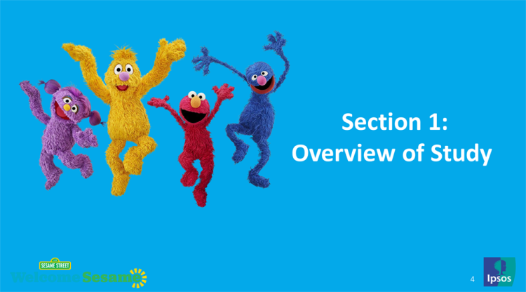 Ukraine Needs Assessment powerpoint slide with Muppets jumping excitedly.