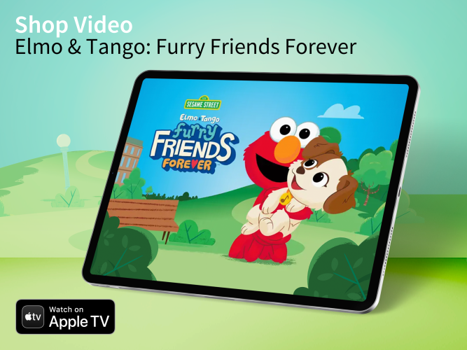 An iPad streaming Elmo & Tango: Furry Friends Forever