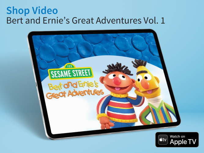 An iPad streaming 'Bert and Ernie's Great Adventures'