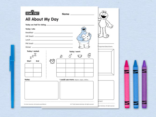 All About My Day printable