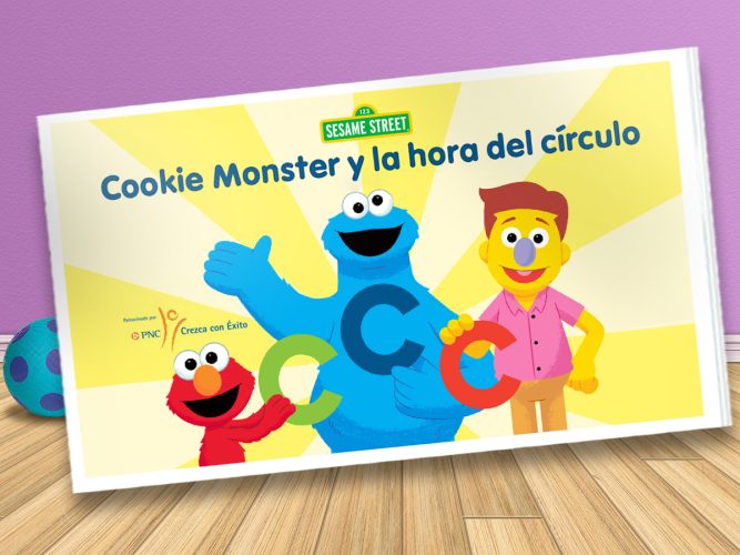 Cookie Monster en la hora del círculo storybook