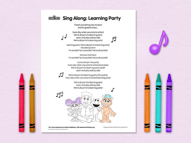 Sing Along: Learning Party printable.