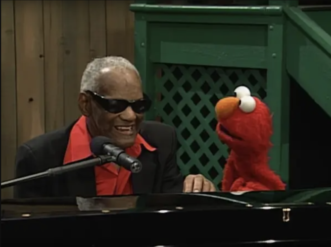 Ray Charles sings with Elmo