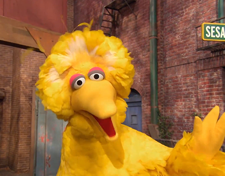 Big Bird singing about being yourself