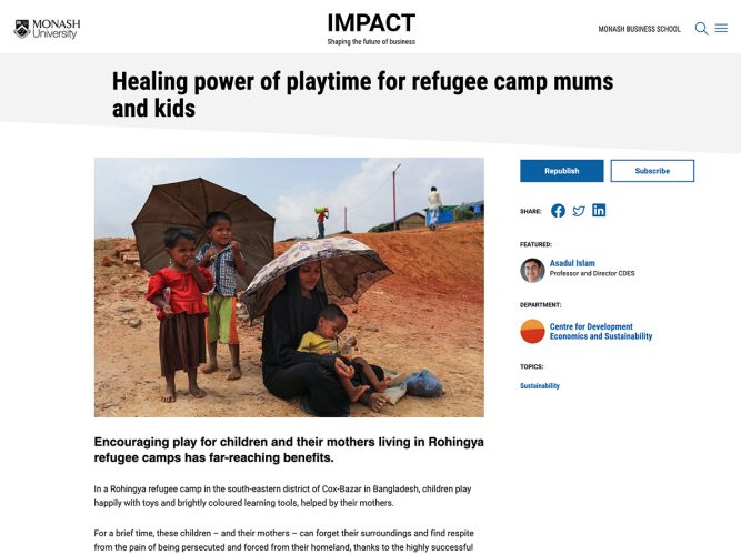 Healing power of playtime for refugee camp mums and kids article