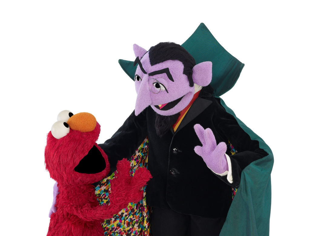 Elmo and the Count.