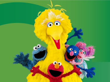 Big Bird, Cookie Monster, Elmo, Grover and Abby Cadabby.