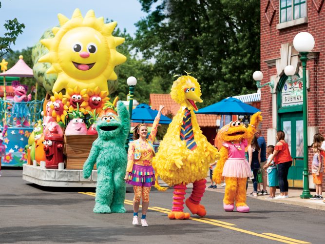 Sesame Street parade at Sesame Place Philadelphia.