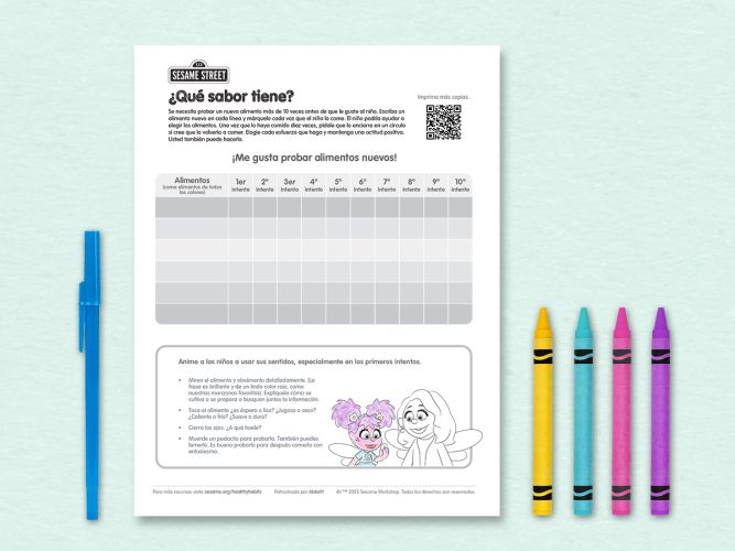 Taste test printable in Spanish.