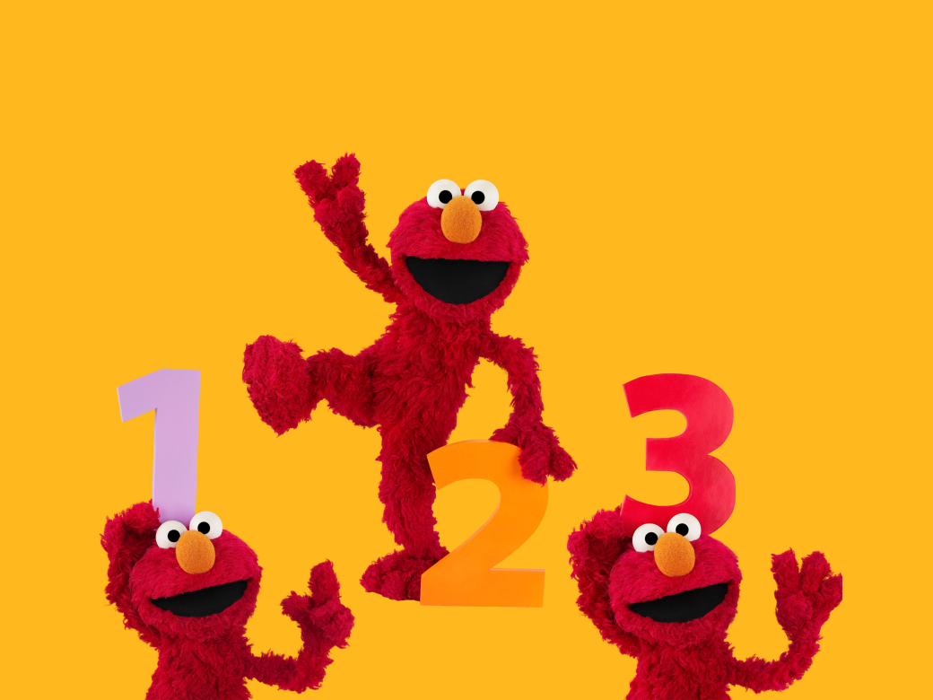 ELmo with the numbers 1,2,3