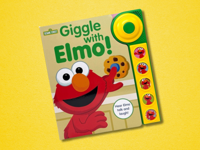 Elmo pressing a button