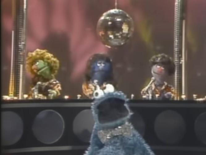 Cookie Monster at the disco.