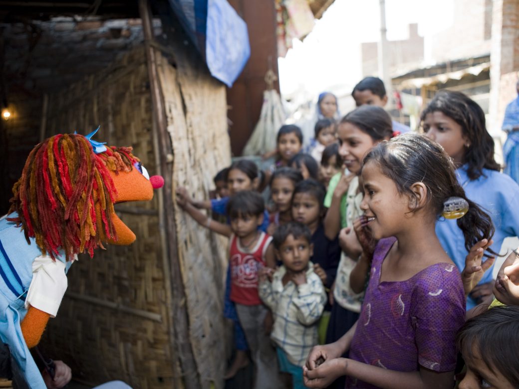 Children in india with Chamki.