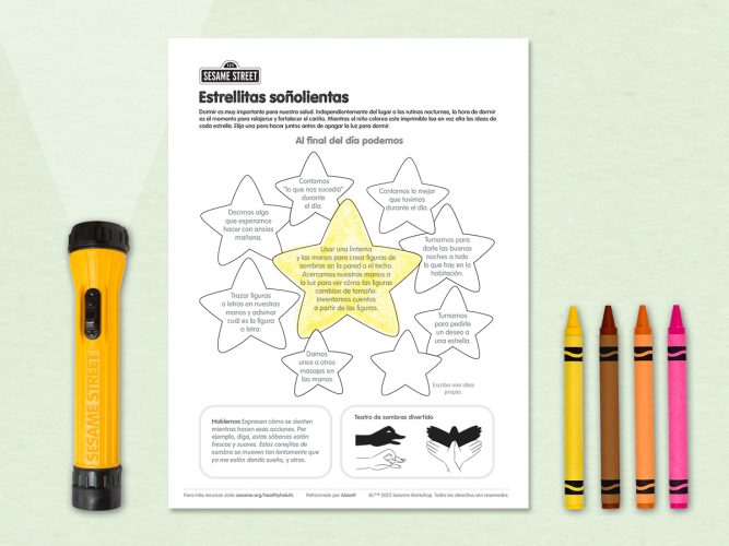 sleepy stars printable in spanish.