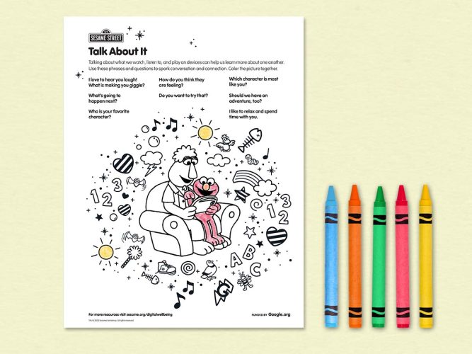 Talk... and Color! Adult-child Coloring Page