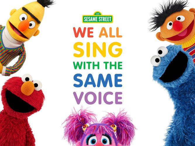 Bert, Elmo, Ernie, Cookie and Abby.