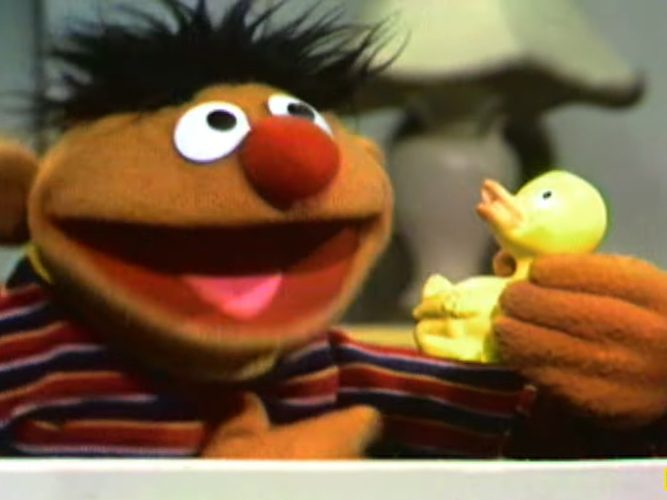 Ernie and his rubber duckie