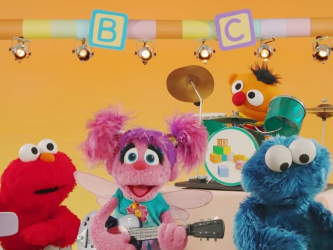 Baby Elmo, Abby and Baby Cookie Monster.