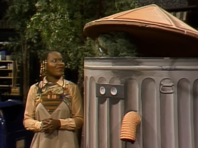 Olivia and Oscar the Grouch.