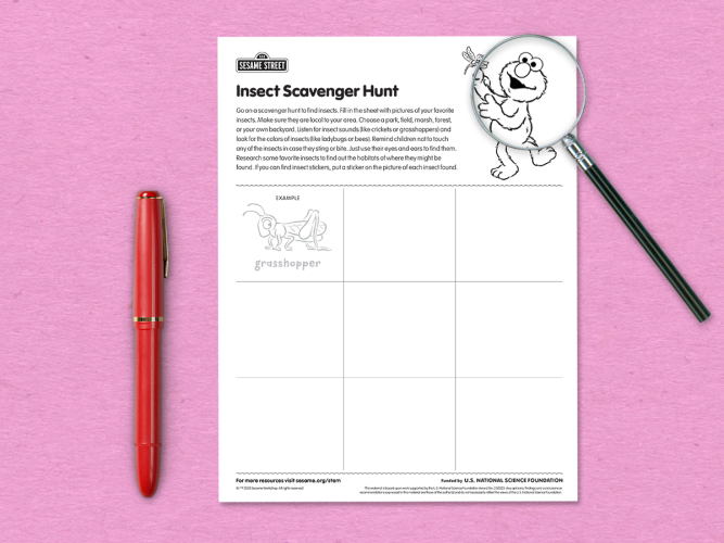 Insect Scavenger Hunt printable