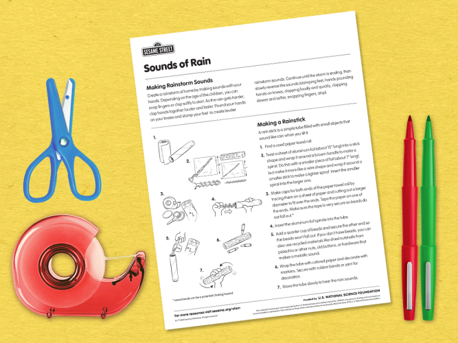 Sounds of Rain printable.