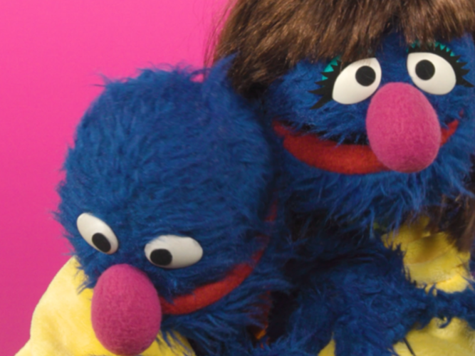 Grover and Grover's mom.