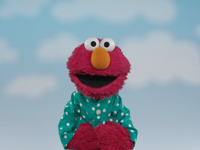 Elmo in his PJs.