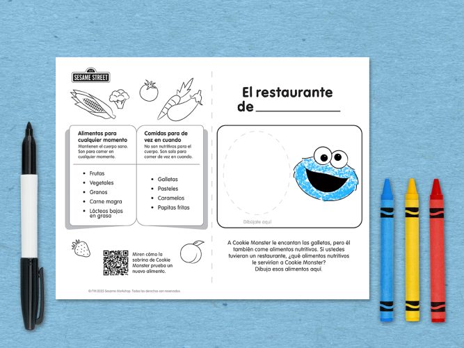 choosy eating printable in Spanish.