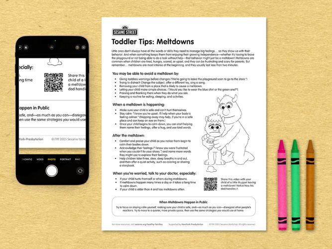 Toddler Tips Meltdowns printable.