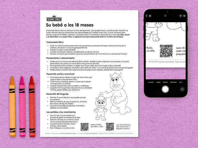 Milestones 18 month printable in Spanish.