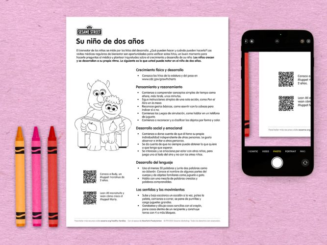 Milestones Year 2 printable in Spanish.