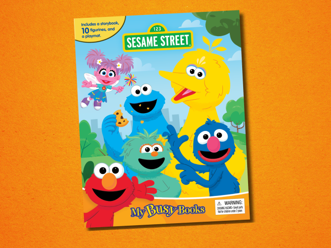 Elmo, Grover, Cookie Monster, Big Bird, and Abby